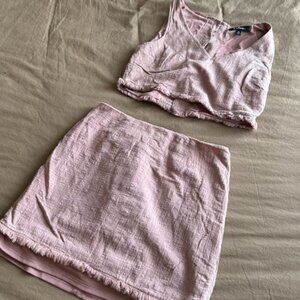 Lulus Linen Skirt and Cropped Tank Set